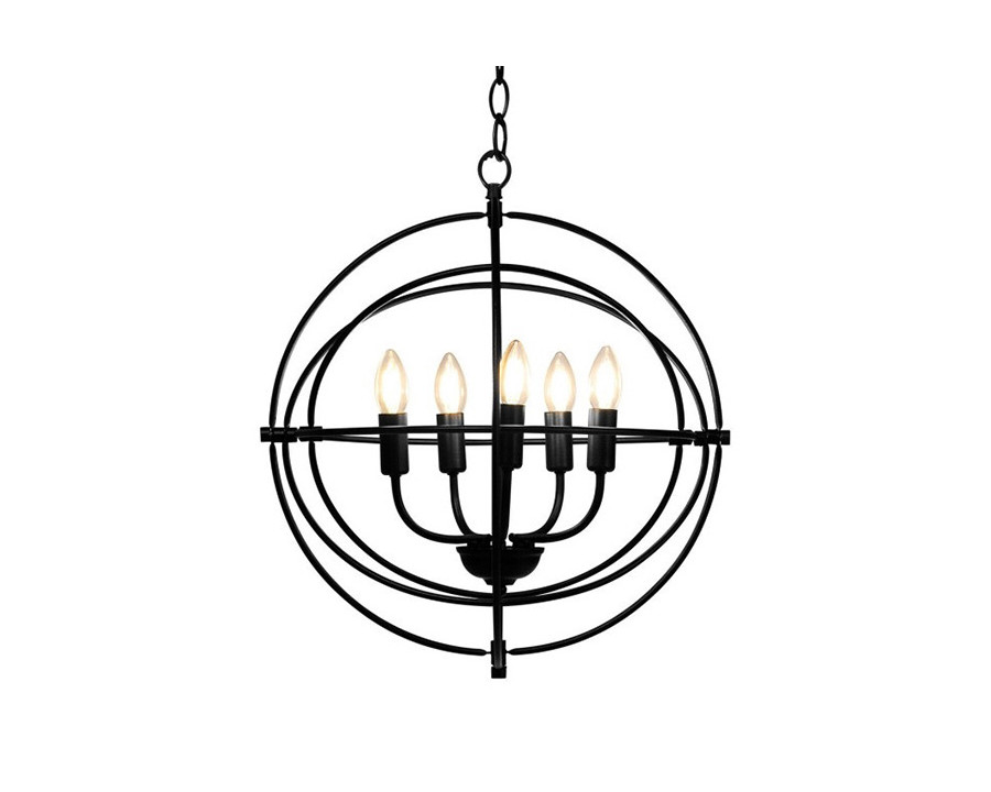 FaFurn - 5 Light Brass Rustic Industrial Rotating Metal Chandelier