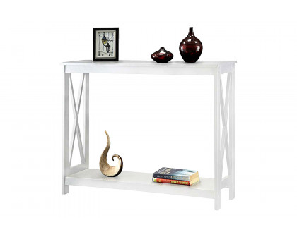 FaFurn - Wood Console Sofa Table with Bottom Storage Shelf