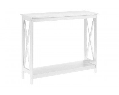 FaFurn Wood Console Sofa Table with Bottom Storage Shelf - White