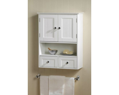 FaFurn - White Cottage Multi Drawer/Cabinet Wall Mounted Bathroom Storage