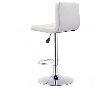 FaFurn Set of 2 Swivel Barstools Set - White