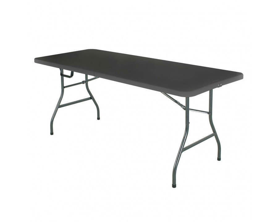 FaFurn - Folding Table with Weather Resistant Top in Black