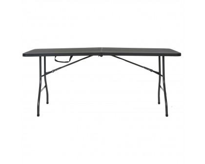 FaFurn - Folding Table with Weather Resistant Top in Black