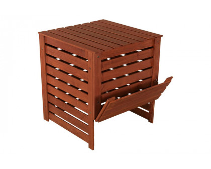 FaFurn - Outdoor 90 Gallon Solid Wood Compost Bin with Brown Finish