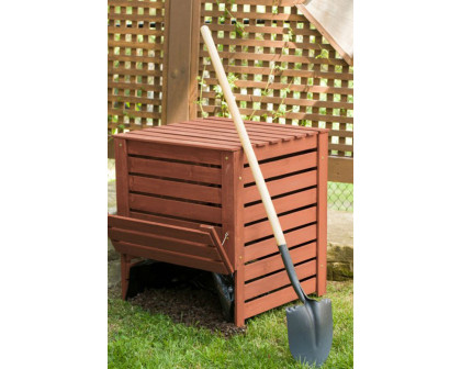 FaFurn - Outdoor 90 Gallon Solid Wood Compost Bin with Brown Finish