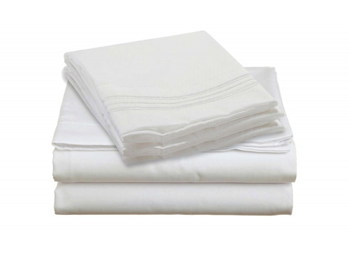 FaFurn 4-Piece Silky Soft Microfiber Sheet Set - White, King Size