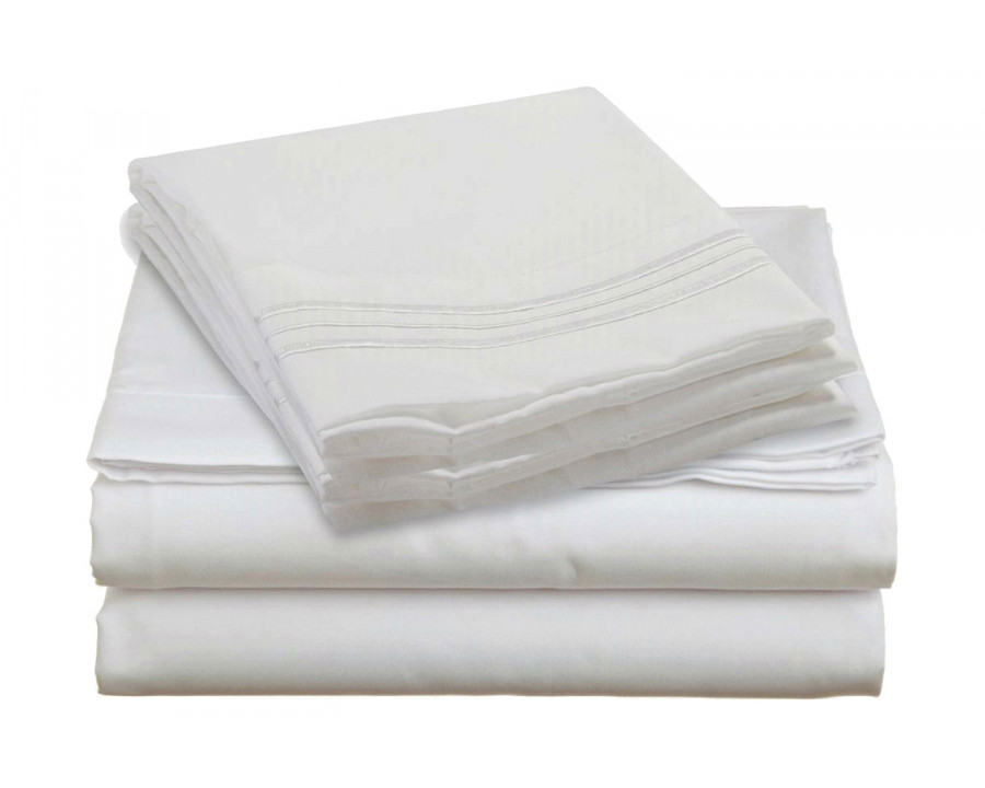 FaFurn 4-Piece Silky Soft Microfiber Sheet Set - White, King Size