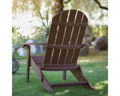 FaFurn - Weather Resistant Adirondack Chair in Chocolate Brown, Plastic Resin