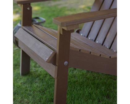 FaFurn - Weather Resistant Adirondack Chair in Chocolate Brown, Plastic Resin