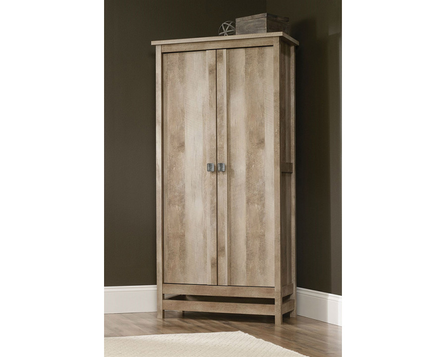 FaFurn - Cottage Style Wardrobe Armoire Storage Cabinet in Light Wood Finish