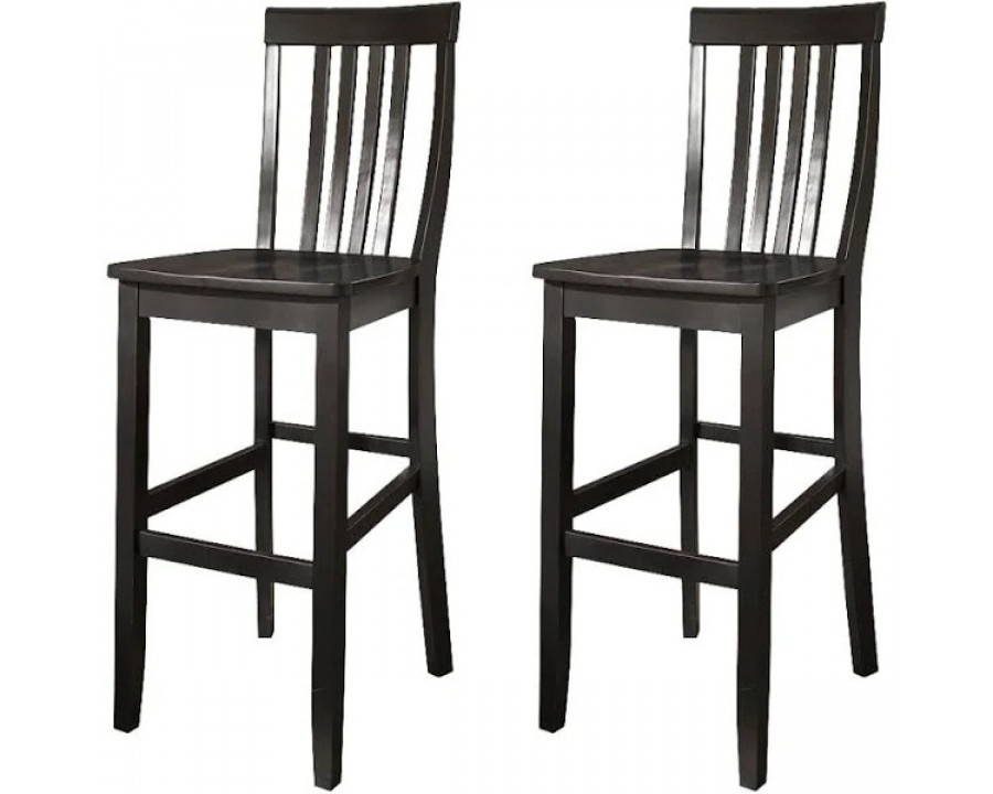 FaFurn - Set of 2 Classic Barstools Set in Black