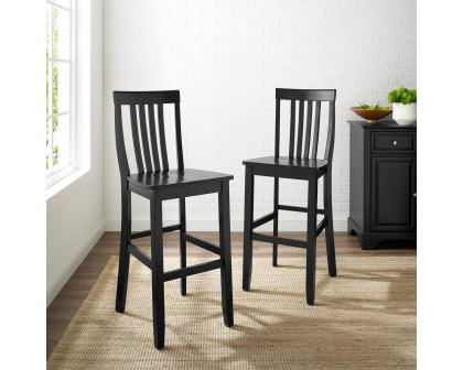 FaFurn - Set of 2 Classic Barstools Set in Black