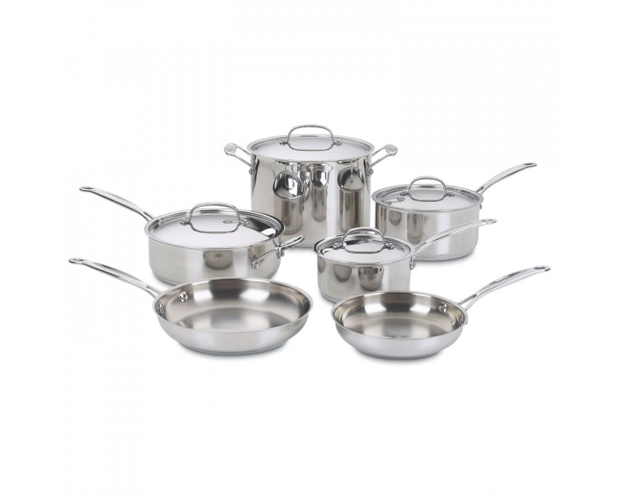 FaFurn - 10-Piece Cookware Set in Stainless Steel