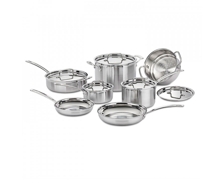 FaFurn - 12-Piece Cookware Set in Stainless Steel