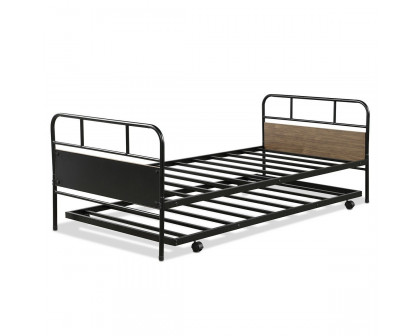 FaFurn - Twin Size Platform Daybed with Trundle Frame Set