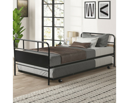 FaFurn - Twin Size Platform Daybed with Trundle Frame Set