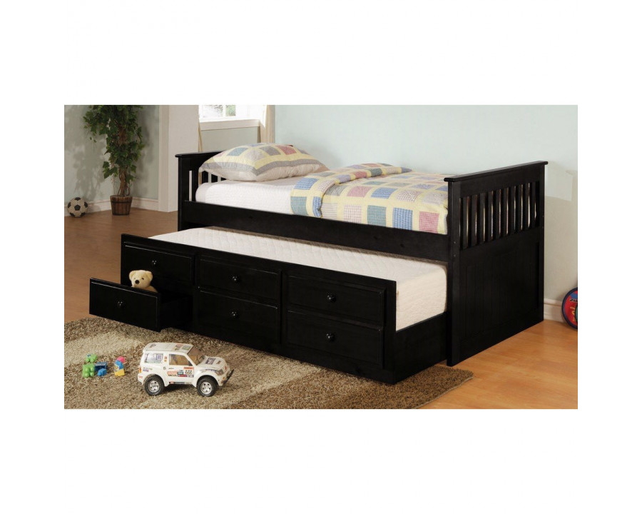 FaFurn - Twin Size Daybed Frame with Trundle/Storage Drawers