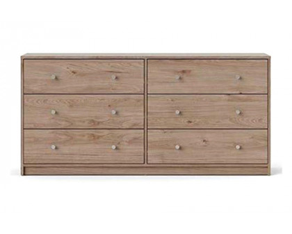 FaFurn - Farmhouse Contemporary 6 Drawer Double Dresser in Oak