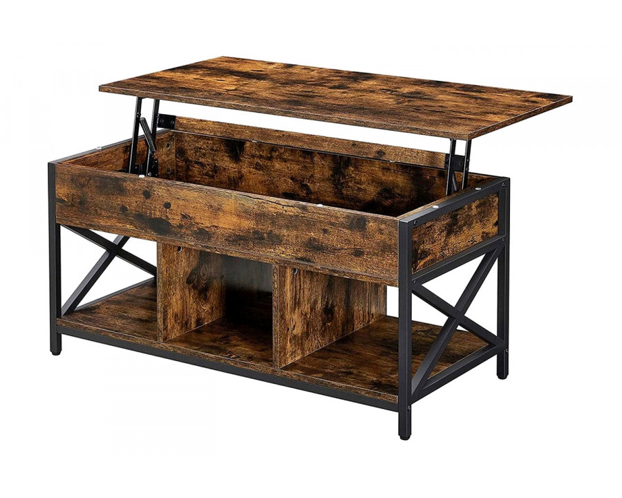 FaFurn - Farmhouse Brown Lift Top Muti Functional Coffee Table