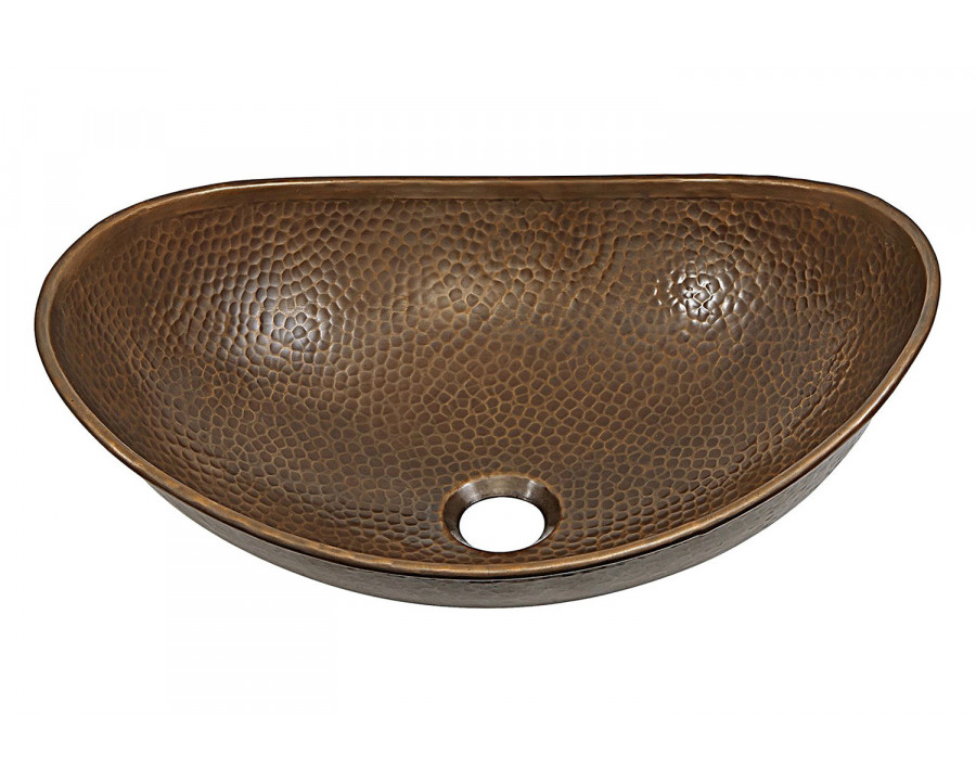 FaFurn - Hammered Copper Bath Vessel Sink Oval 19 X 14 Inch