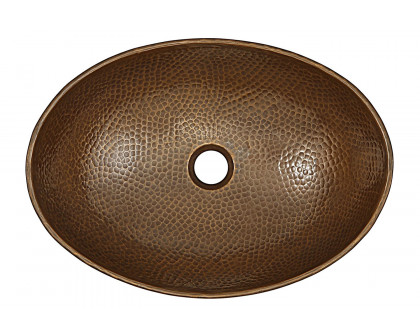 FaFurn - Hammered Copper Bath Vessel Sink Oval 19 X 14 Inch