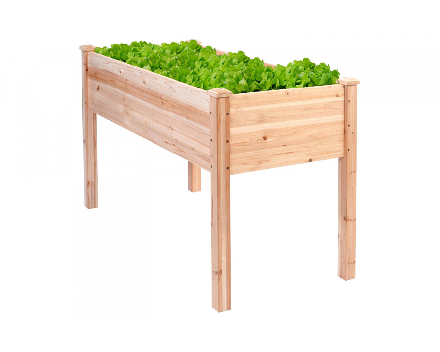 FaFurn - Solid Wood Cedar 30-Inch High Raised Garden Bed Planter Box