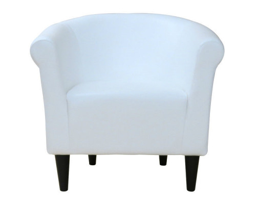 FaFurn Modern Club Chair - White, Leather