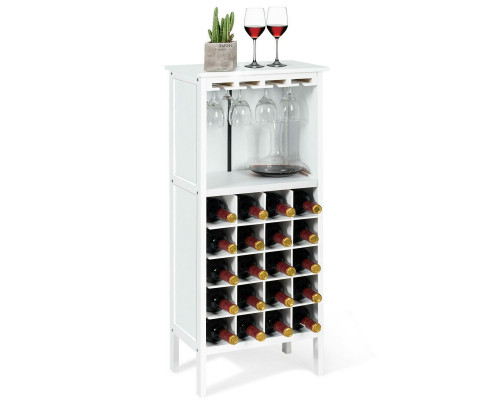 FaFurn 20 Bottle Wine Rack - White