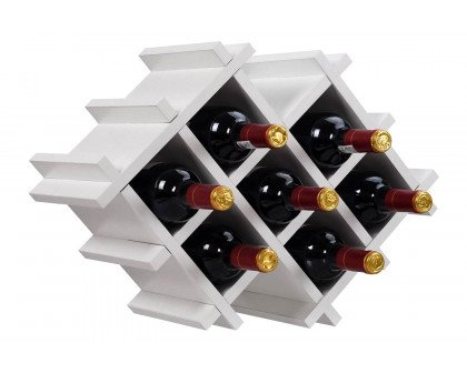 FaFurn - White 5-Piece Wall Mounted Wine Rack Set with Storage Shelves