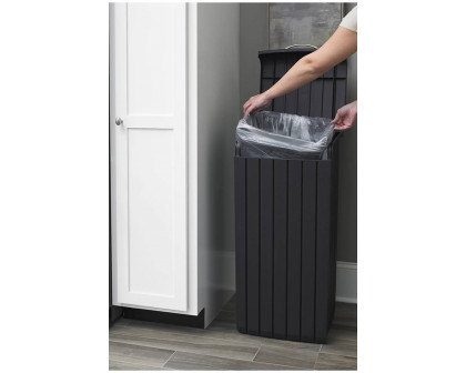 FaFurn Heavy Duty Plastic 30-Gallon Kitchen Trash Can with Easy Open Lid in Brown