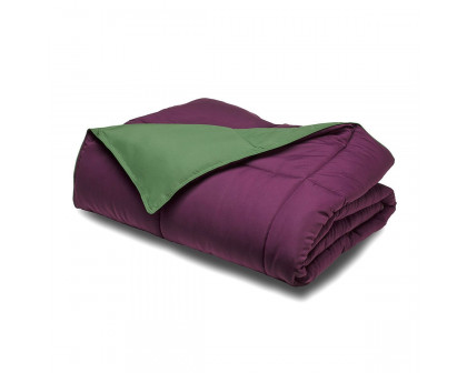 FaFurn 3-Piece Full/Queen Size Comforter Set with 2 Shams - Purple/Green