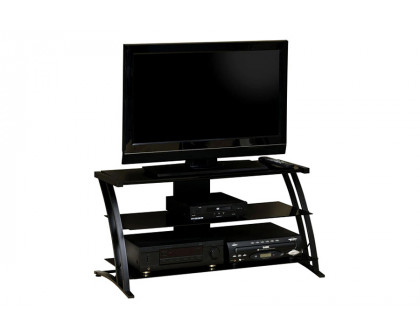 FaFurn - Black Modern Flat Screen Panel TV Stand/Entertainment Center