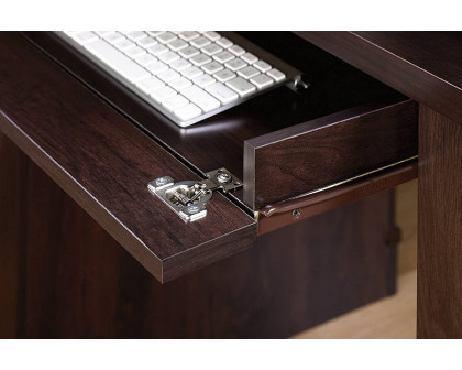 FaFurn - Dark Espresso Executive Computer Desk with Filing Cabinets Storage