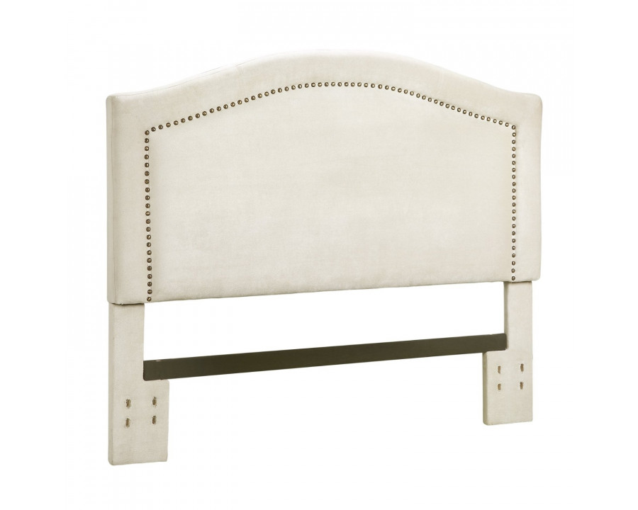 FaFurn - King Size Headboard with Nailheads in Linen