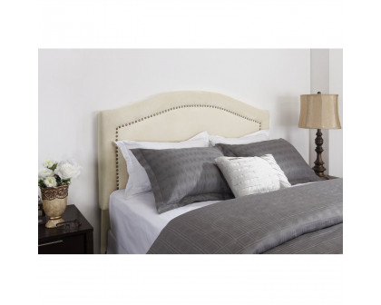 FaFurn - King Size Headboard with Nailheads in Linen