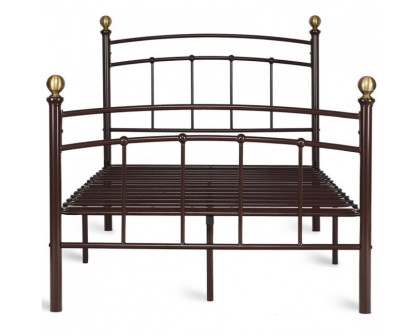 FaFurn - Twin Size Platform Bed in Dark Brown, Metal