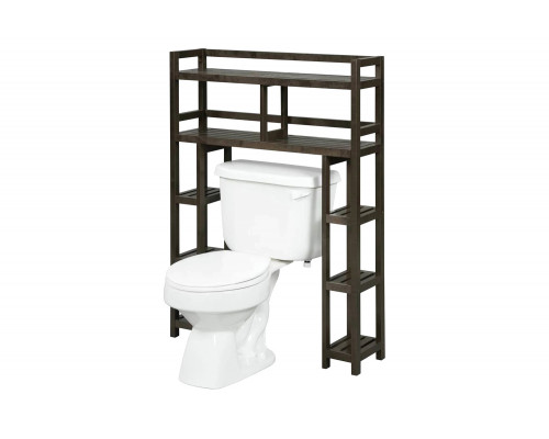 FaFurn Solid Wood Over The Toilet Bathroom Storage Unit - Dark Brown