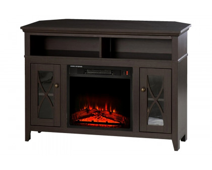 FaFurn - Electric Fireplace Mantel TV Stand with Adjustable Shelves 2 Storage Cabinets