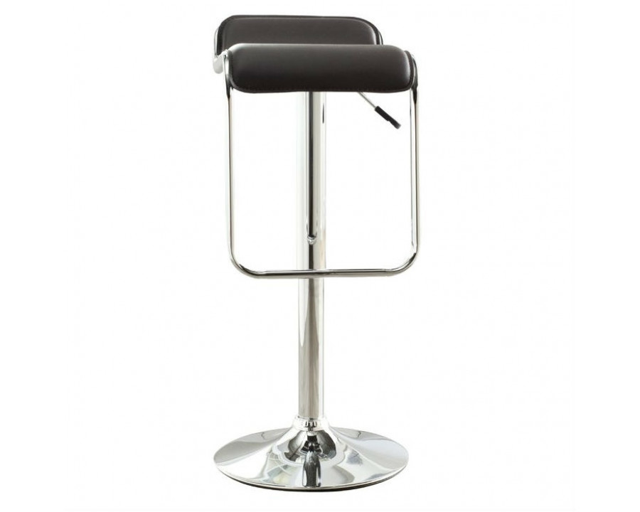 FaFurn Modern Adjustable Barstool with Faux Leather Swivel Seat - Black