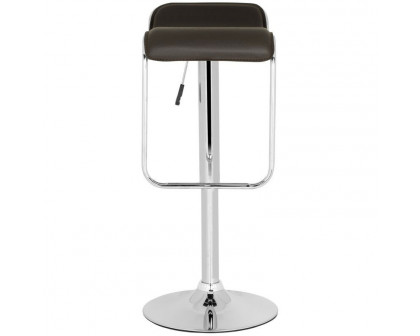 FaFurn Modern Adjustable Barstool with Faux Leather Swivel Seat - Black