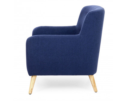 FaFurn Modern Armchair with Mid-Century Classic Style Wood Legs - Dark Blue