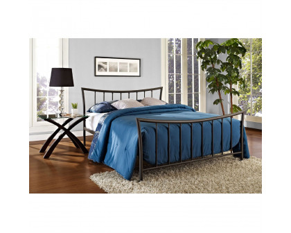 FaFurn - Queen Size Platform Bed Frame with Head and Footboard in Metal