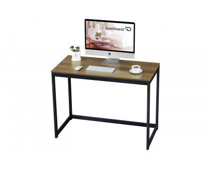 FaFurn Modern Home Office Laptop Computer Desk Table with Metal Frame Wood Top - Brown/Black