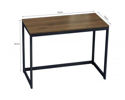 FaFurn Modern Home Office Laptop Computer Desk Table with Metal Frame Wood Top - Brown/Black