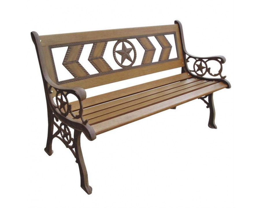 FaFurn - Garden Bench in Walnut, Metal/Wood