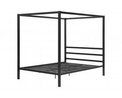 FaFurn - Queen Size Modern Canopy Bed in Sturdy Gray Metal