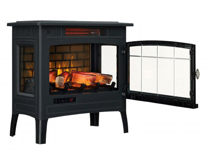 FaFurn - Black Infrared Quartz Electric Fireplace Stove Heater