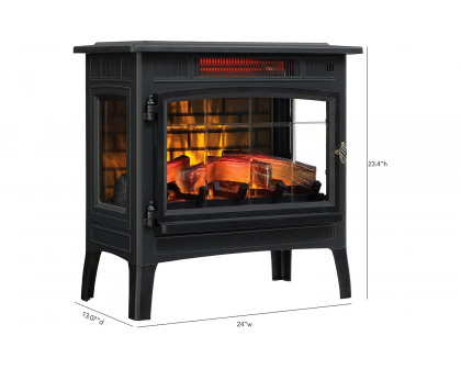 FaFurn - Black Infrared Quartz Electric Fireplace Stove Heater