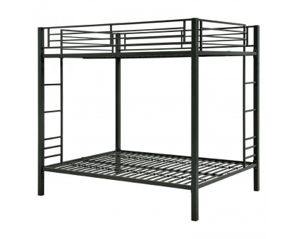 FaFurn Modern Full Size Bunk Bed - Black, Metal