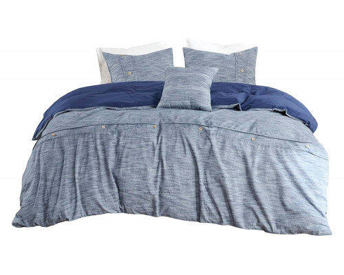 FaFurn 5-Piece Cotton Farmhouse Comforter Set - Blue, King Size/California King